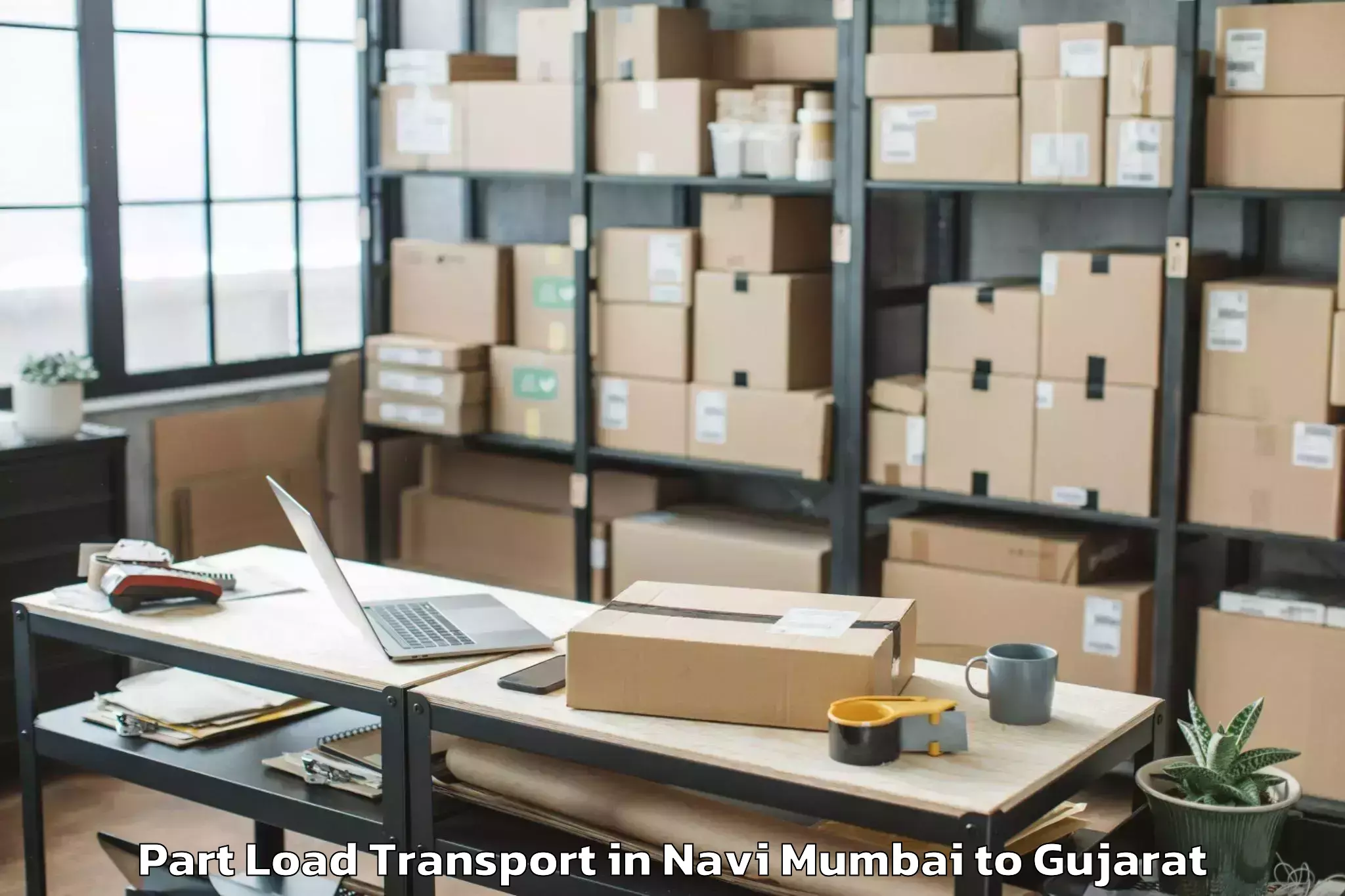 Book Navi Mumbai to Jhagadia Part Load Transport Online